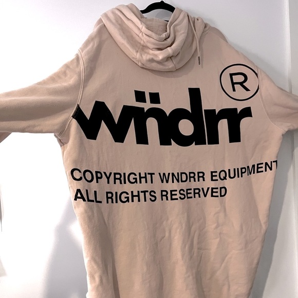 🌻 WNDRR OFFCUT CURVED HEM HOOD SWEAT - SAND - Picture 4 of 6